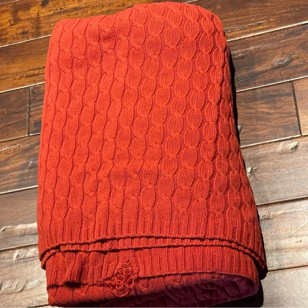 Restoration Hardware cable knit king blanket